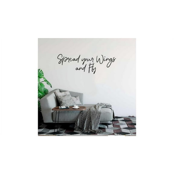 Spread Your Wings And Fly - Personal Motivation Inspirational Quote Vinyl Wall Decal Wall Sticker Wall Art Decoration Style Home Room Bedroom Nursery Office Living Room Décor Size (8x10 inch)