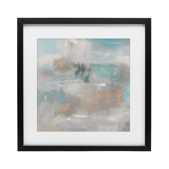 Stupell Industries Contemporary Serene Soft Abstract Study Black Framed Print Under Glass, 16 x 16, by Sally Swatland