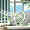 thumbnail image 6 of USB Desk Fan with Night Light, Strong Airflow, 5.5 Inch Portable 90° Rotate Quiet Cooling, Small Personal Table Fans for Bedroom Home Office Travel Green, 6 of 7