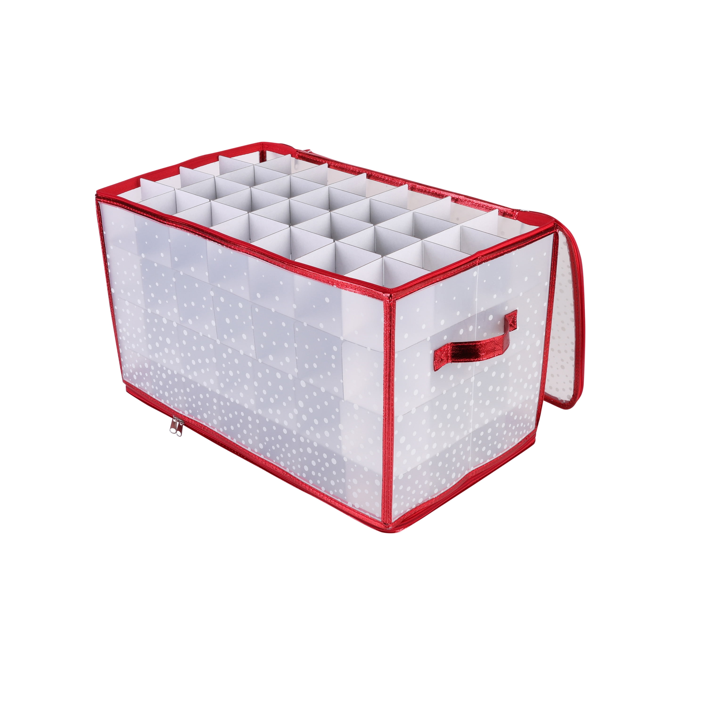 Real Organized 22.5-in x 12.5-in 48-Compartment Clear Plastic Ornament  Storage Box at