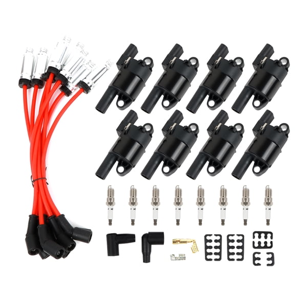 NAVOROGE 8pcs ignition coil 8pcs Iridium spark plug 8pcs ignition line, suitable for GMC Chevy Silverado 1500 Tahoe 5.3L UF414