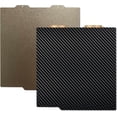 thumbnail image 1 of wqlpp-for Bambu A1 Mini 3D Printer Build Plate Carbon Fiber PET + Textured PEI, 184x184mm Spring Steel Plate Double-Sided Smooth/Textured Flexible Hotbed Removable Build Surface Platform Mat, 1 of 4