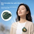 thumbnail image 3 of Portable Waist Clip Fan Rechargeable Mini Bladeless Handheld Fan with Buckle Small Cyclone Personal Cooling Fan for Outdoor Travel Camping Office Green, 3 of 10