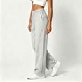 thumbnail image 5 of BRELIL Women's High Waisted Straight Leg Sweatpants with Pockets Casual Loose Lounge Pants Solid Officewear Long Trousers Fashion Outfits, White M, 5 of 7