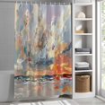 thumbnail image 3 of Abstract Summer Beach Fabric Shower Curtain Art Painting Landscape Washable Shower Curtains for Bathroom, Waterproof Bath Curtain with Hooks Home Decor 72x72in, 3 of 8