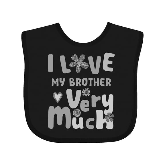 Inktastic Groovy Retro I Love My Brother Boys or Girls Baby Bib