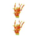 thumbnail image 3 of stanreset 1/2/3/5 ABS Fishtank Artificial Water Plant Decorative Simulation Colorful Replacement Aquatic Plants Grasses Ornament Red 2PCS, 3 of 6