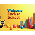 thumbnail image 4 of Colorful Welcome Back to School Banner with School Bus Balloons and Pencils Background Party Decorations for Classroom Decor Back to School Events and Photography Props, 4 of 4