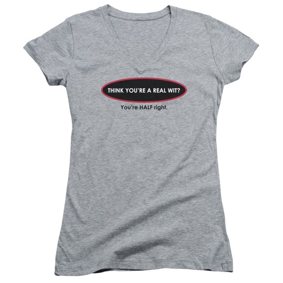 - Real Wit - Juniors Cap Sleeve V-Neck Shirt - Small