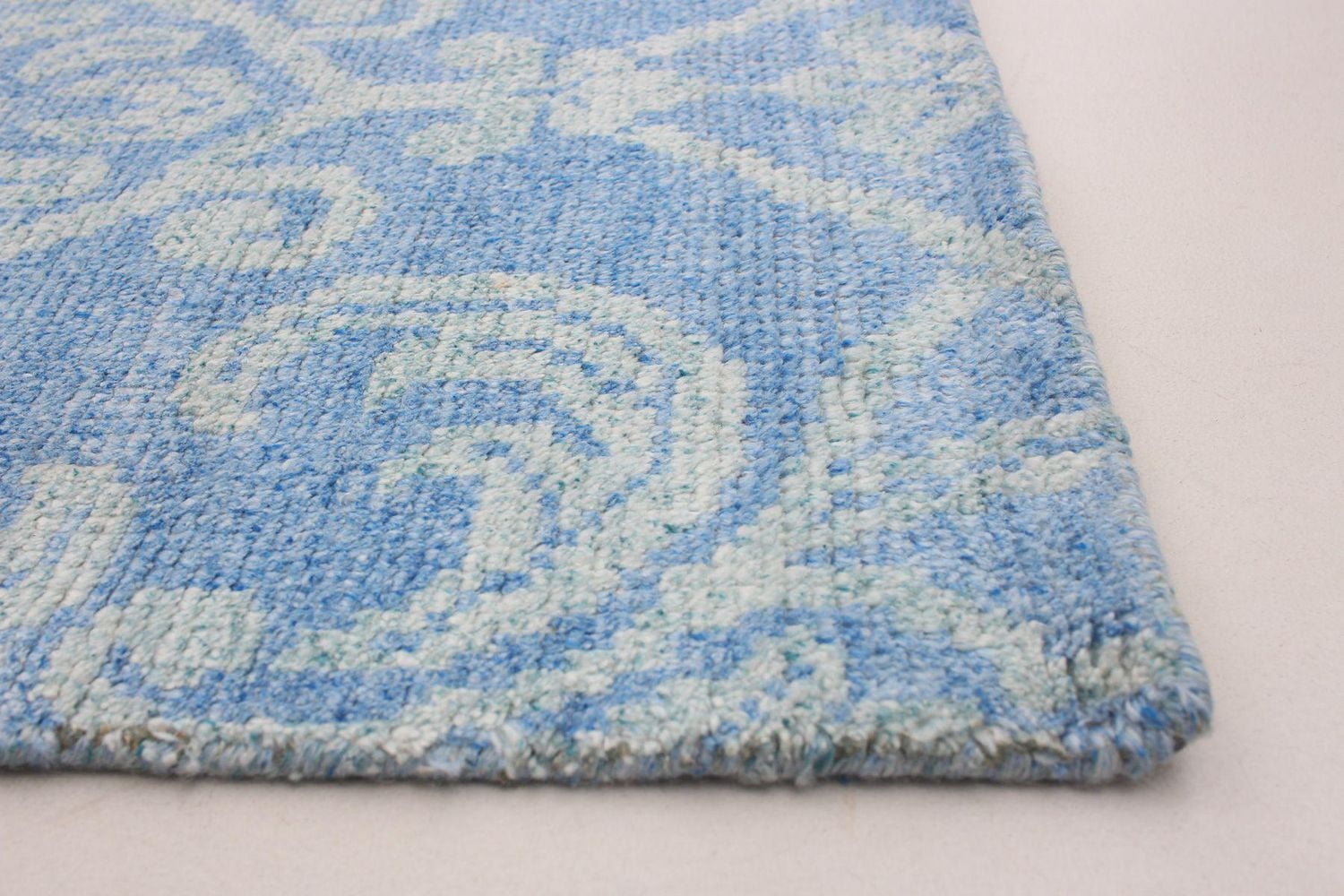 ECARPETGALLERY 4'11" x 7'9" Transitional Jules Oushak Hand-knotted Area Rug for Living Room, Dining Room and Bedroom in Blue