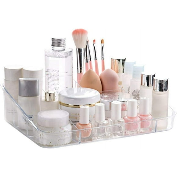 Bandeja organizadora de maquillaje SUNFICON, acrílico transparente