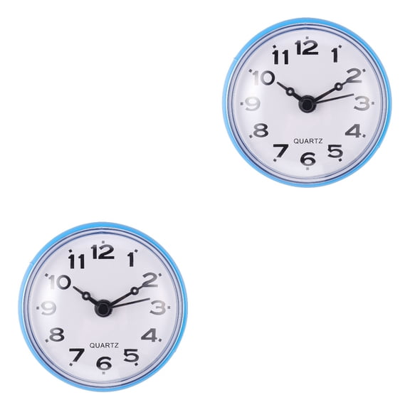 2 pcs  Bathroom Wall Clock Waterproof Suction Cup Hanging Clock Anti-fog Clock