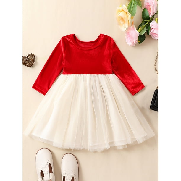 Suealasg Little Girls Spring Fall Princess Dress Clothes 1T 2T 3T 4T 5T 6T  7T Kids Girls Velvet Long Sleeve Tulle A-line Dress Autumn Party Dress  Clothing for Children Girls - Walmart