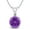 Purple, variant on Genuine 1.25 Carat Natural 7mm  Round Shaped Amethyst with White Topaz Necklace In 925 Sterling Silver