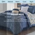 thumbnail image 4 of Lanco Bell Bottom Jacquard 10 Piece Comforter Set Blue, Bed Size Queen, Fill Polyester, Solid Color, 4 of 7