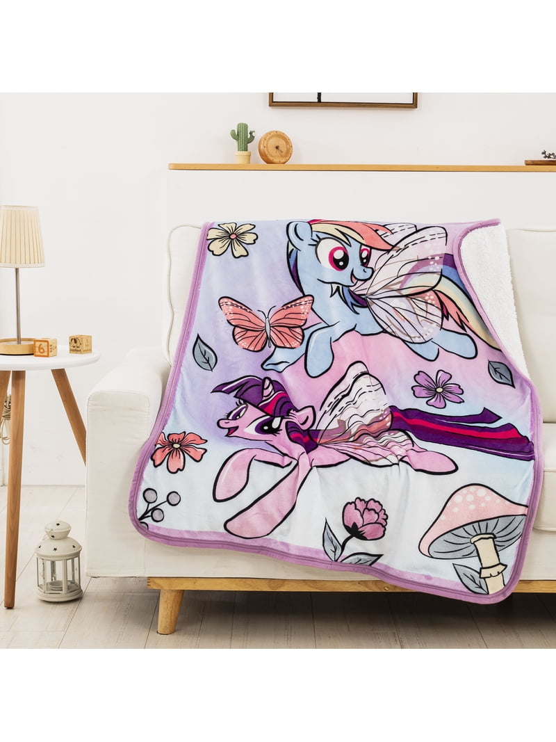 My Little Pony Floral Flight Silk Touch Sherpa Blanket - Walmart.com