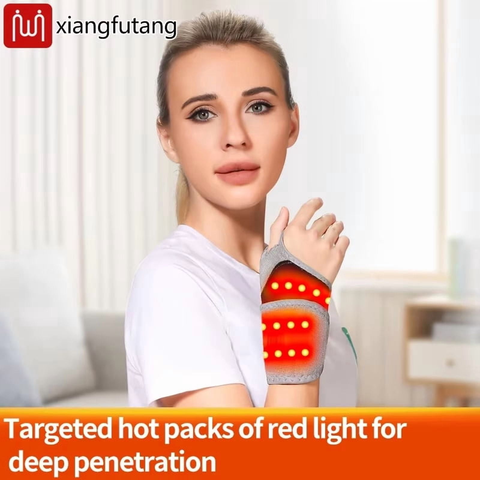 Heated Wrist Massager with Red Light – 3 Heat, Timer, USB