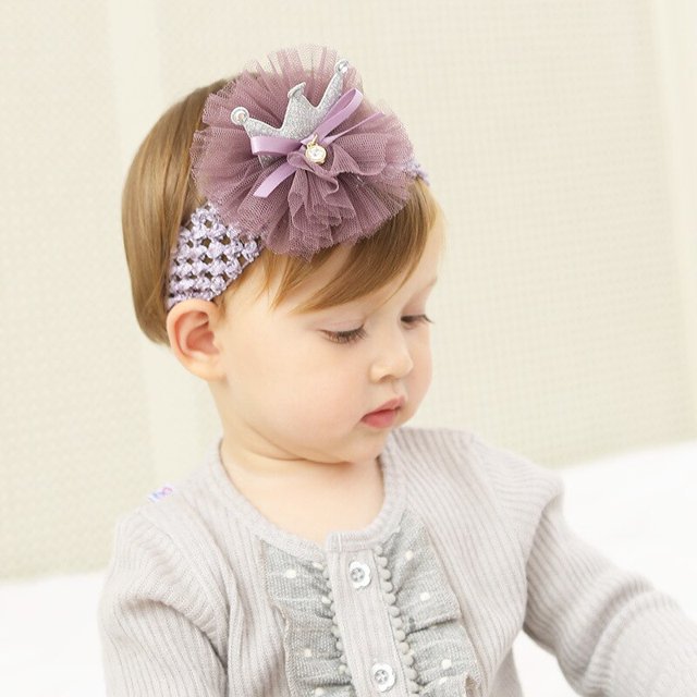 Newborn Headwear baby girl Wear Flower headbands Pink Lace Hair Bands Girl Felt Flower Scarf Hair Accessories Party HeadbandPink He Qiyong unisex