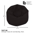 thumbnail image 2 of SoftScape Classic 26" Junior Bean Bag Chair, Furniture for Kids, Perfect for Reading, Playing Video Games or Relaxing, Alternative Seating for Classrooms, Daycares, Libraries or Home - Black, 2 of 5