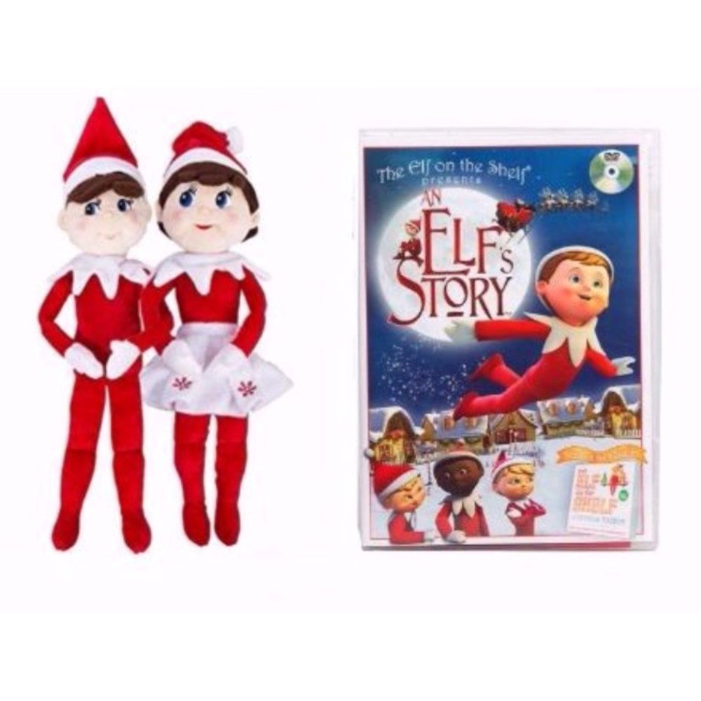 The Elf on the Shelf A Christmas Tradition Light Tone Boy and Light Tone Girl 17" Plushee Pal