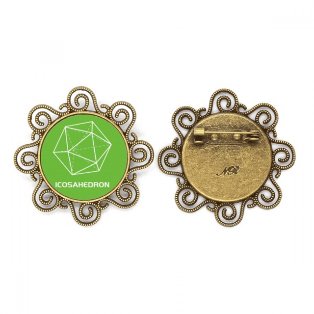 Icosaedro matematicas espacio geométrico Broche de flores, regalo de joyería para mujeres y niñas Unbranded M