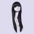 thumbnail image 2 of Disfraces de rol escénico combinados con pelucas, pelucas negras, pelucas de cabello liso de varias capas, 2 of 4