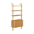 thumbnail image 6 of Nathan James Jasper 3-Shelf Solid Wood Boho Bookshelf, Wall Mounted Bookshelf with Cabinet with Fluted Doors, Natural Brown, 6 of 6