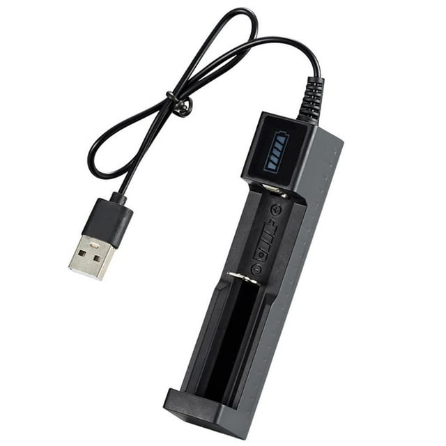 Cargador de 1 ranura para batería de litio recargable 16340 14500 18650 26650 3,7 V WDOplteas Para estrenar