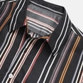 thumbnail image 6 of safuny Clearance Men's Loose Shirts with Pocket Hawaiian Beach Button Stripe Print Tees Clothing Fashion Summer Holiday Short Sleeve Shirts Lapel Pullover Multicolor L, 6 of 7