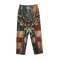 thumbnail image 4 of Goofa American Flag Deer Art Printed Soft Pajama Pants for Women, Wide Leg Comfy Casual Lounge Yoga Pants-Small, 4 of 9