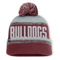 thumbnail image 2 of Men's Fanatics Maroon/Gray Mississippi State Bulldogs Thrive Cuffed Knit Hat with Pom, 2 of 2