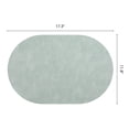 thumbnail image 6 of 6 Pcs Leather Oval Placemats for Kitchen Dining Table Decor Heat Resistant Table Placemats Wipeable Table Mat Green/Ivory White 17.3x11.8inch, 6 of 6