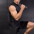 thumbnail image 4 of Mens Sleeveless T-Shirts Compression Muscle Tank Tops, Crew Neck Fitness Quick Dry Athletic Workout Shirts Bodybuilding Tops Slimming Body Shaper Base Layer, 4 of 9