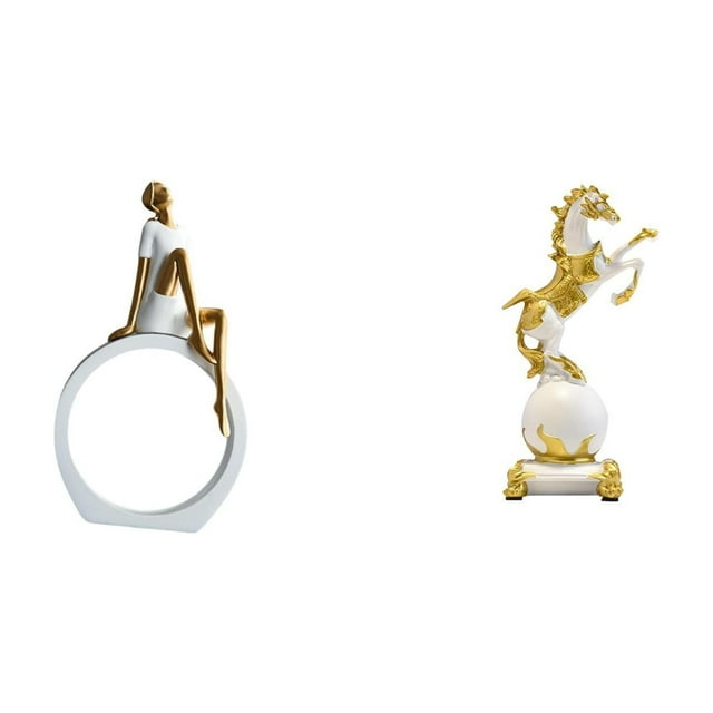 Figura Abstracta De Caballo Para Niña, Estatua De Mujer, Centro De Mesa, Dormitorio, Regalo Para Lectores, Estantería, Escultura De Granja, Colección Moderna Y Versátil, Adorno De Animal