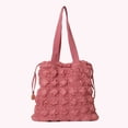 thumbnail image 5 of Bolso de mano con pliegues en la nube para mujer, bolso de mano con cordón, bolso de viaje (rosa), 5 of 5