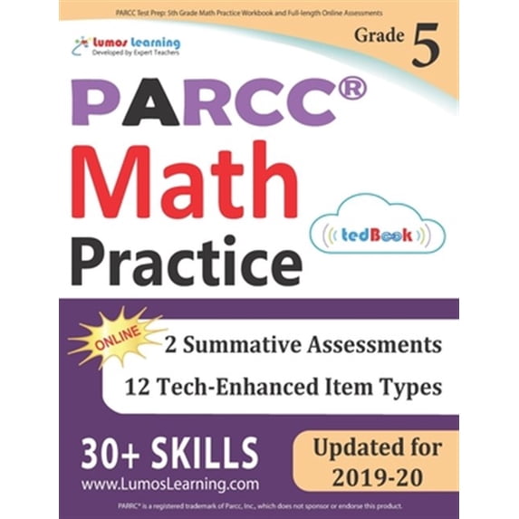 Pre-Owned PARCC Test Prep: 5th Grade Math Practice Workbook and Full-length Online Assessments: PARCC Study Guide Paperback