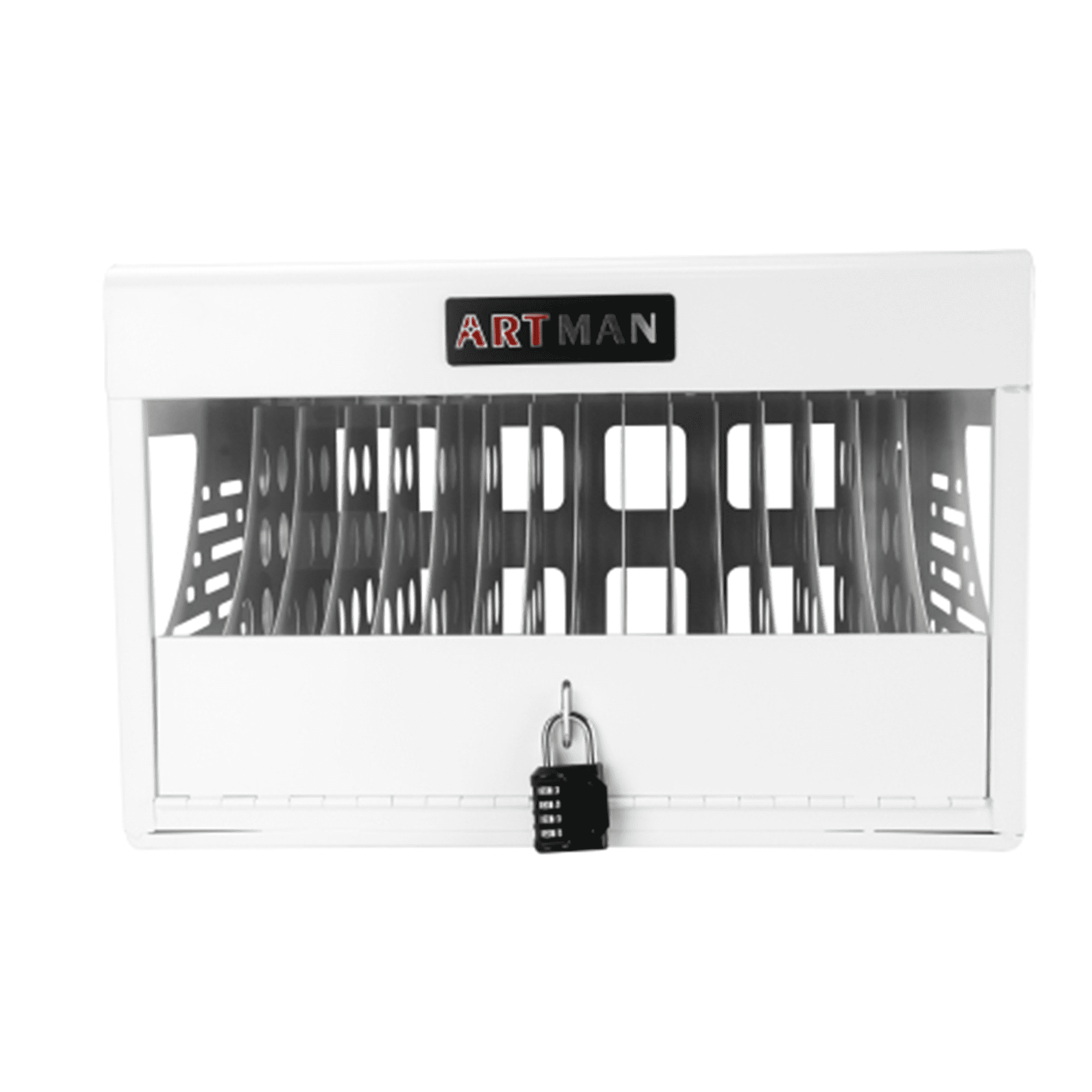 ARTMAN 16-Unit Charging Cabinet for Laptops & Tablets - Locking Laptop Storage Box with Cable Management, Charger Storage, and Ground Protection - Great for Classroom, Library, and Office