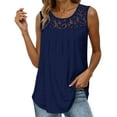thumbnail image 2 of HOWPAY Sleeveless T Shirts for Women Oversized Crew Neck Basic Tee Solid Color Casual Loose Fit Summer Baggy Comfy Soft Y2K Streetwear Blue M, 2 of 5
