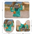 thumbnail image 2 of SKYSONIC Non-Slip 3 Piece Bathroom Rug Set French Bulldog Dog Dressed Up with Funny Cactus Soft Contour Rug + Toilet Lid Cover + Bath Mat for Bathroom Decor, 2 of 6