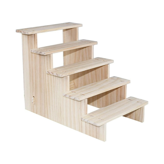 Wooden Display Riser Shelf Wood Display Shelf for Figurines Cupcake Jewelry 5 layer 20cm
