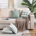 thumbnail image 2 of Farmhouse Sage Green Plaid Pillow Covers 18x18 Set of 2 Neutral Throw Pillows Light Green Outdoor Indoor Checkered Decorative Pillow Covers 18 x 18 for Couch Porch and Patio, Grey Green, 2 of 6