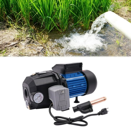 0.75HP 1'' Shallow Well Jet Water Pump Booster Garden Sprinkler 3420r/min Black