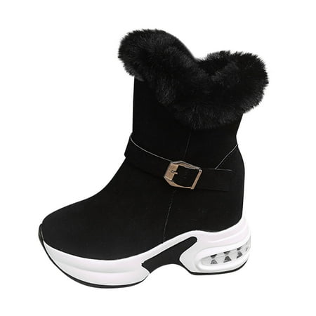 

EUHDSSDE Thermal Boots Wedges Women s Slipon Casual Shoes Breathable Women s Boots