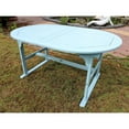 thumbnail image 2 of International Caravan Royal Fiji 59-inch / 79-inch Acacia Oval Extendable Dining Table w/Fold Out Leaf, Sky Blue, 2 of 2