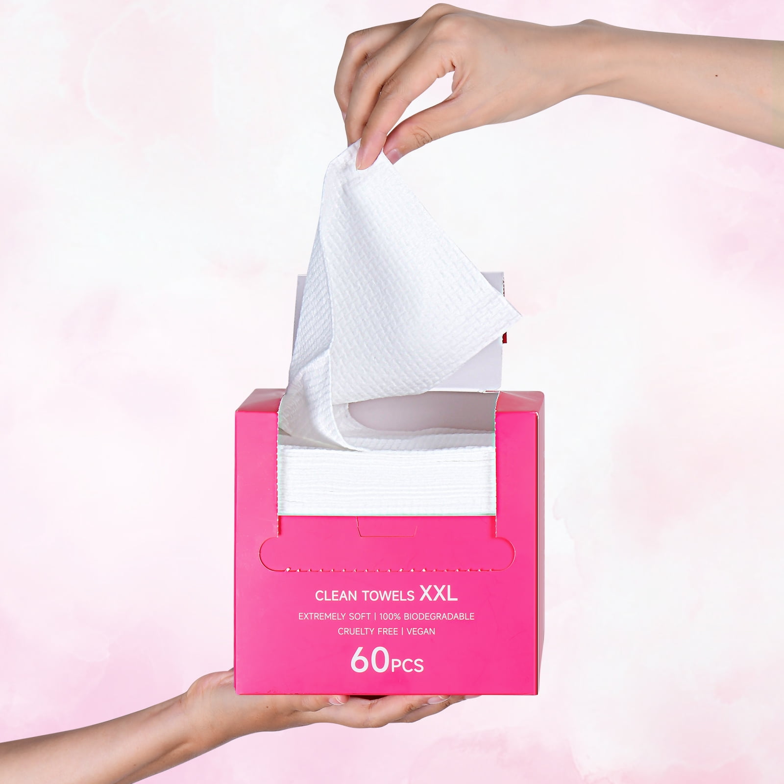 FACEMADE Clean Towels 60 Ct, Disposable Face Towelette, Makeup Remover Wipes, Facial Washcloth, Cotton Tissues for Personal Care