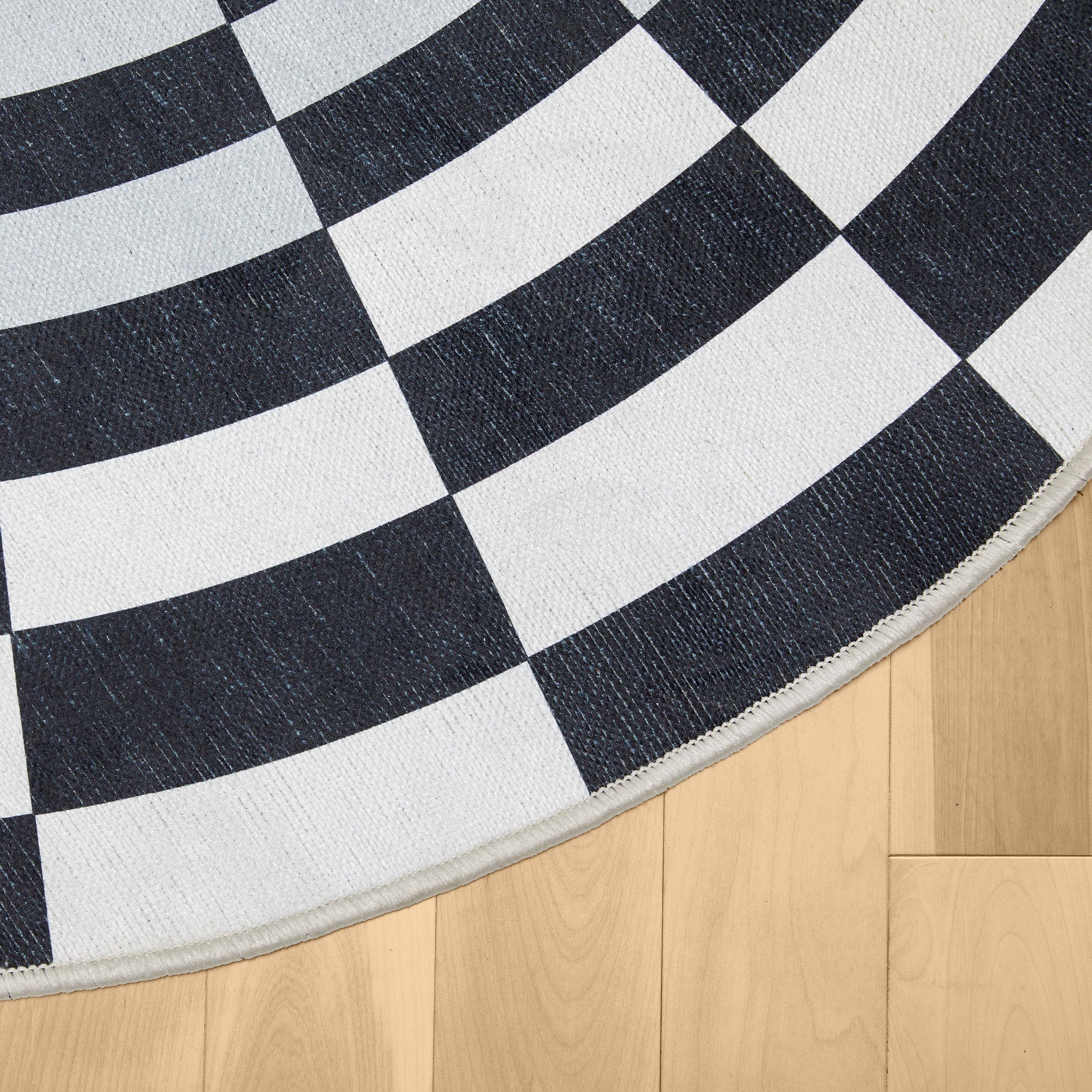Well Woven Apollo 3D Portal Warp Hole 3D Carpet Botomless Optical Illusion Black Ivory Flat-Weave Easy to Clean 6'7" Round Area Rug