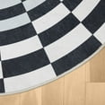 thumbnail image 4 of Well Woven Apollo 3D Portal Warp Hole 3D Carpet Botomless Optical Illusion Black Ivory Flat-Weave Easy to Clean 6'7" Round Area Rug, 4 of 7