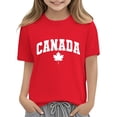 thumbnail image 4 of Xdegoge Kids Boys Girls Canada Maple Leaf Graphic T Shirt Short Sleeve Crewneck Casual Basic Tops Children Breathable Summer Playwear Active Clothes Vacation Outfits, 4 of 6