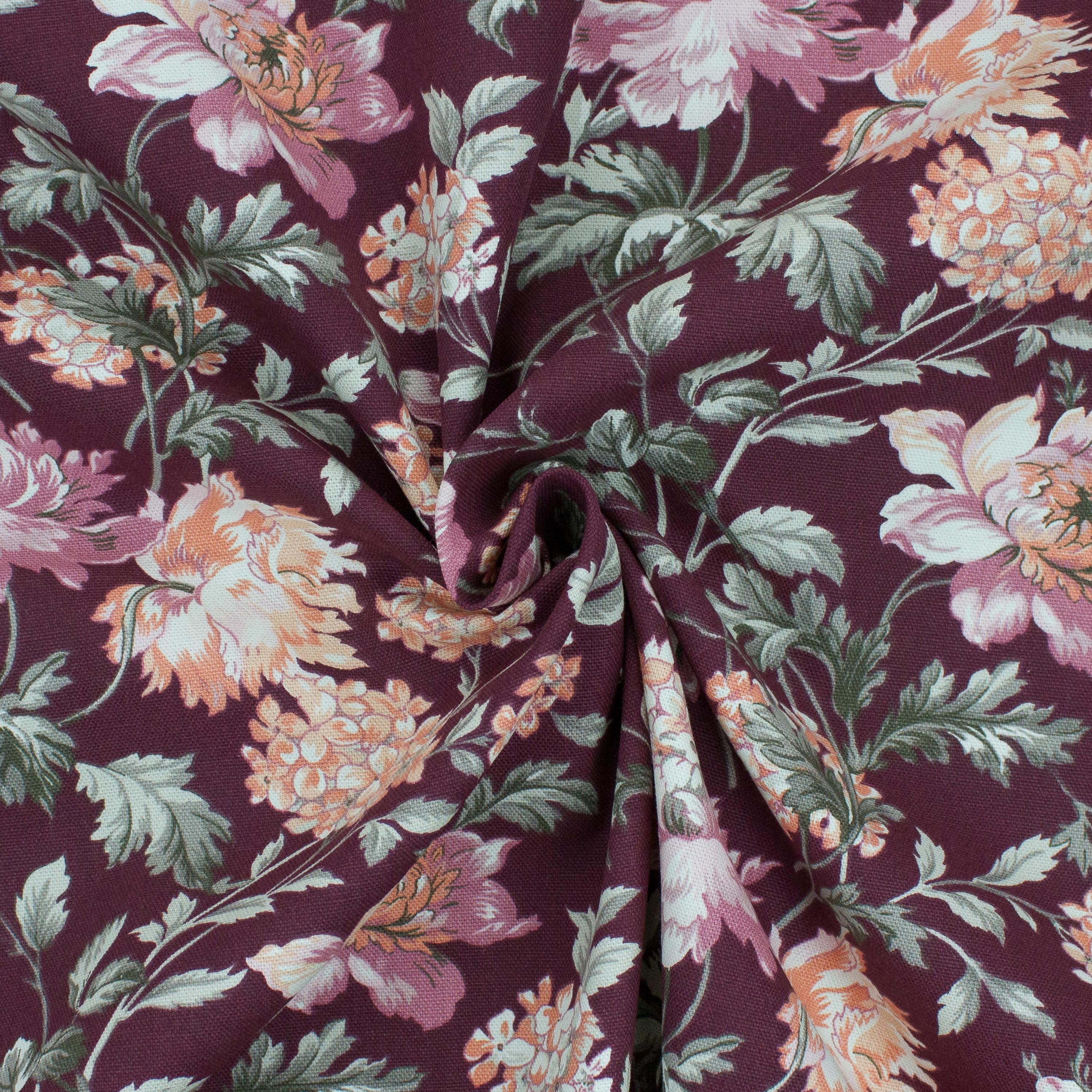 Better Homes & Gardens 54” Width 100% Cotton Fabric, 8 Yard by the Bolt, Traditional Floral Purple