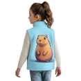 thumbnail image 2 of chaqlin Capybara Vest for Girls 2-3 Cute Sleeveless Stand Collar Jacket Kids Full Zipper Vest Coat with Pockets Fall Winter Outfits, 2 of 6
